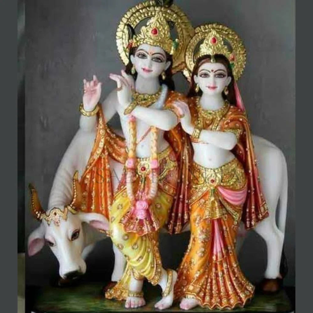 Radha krishna jugal marble murti Handcrafted White Marble Idol