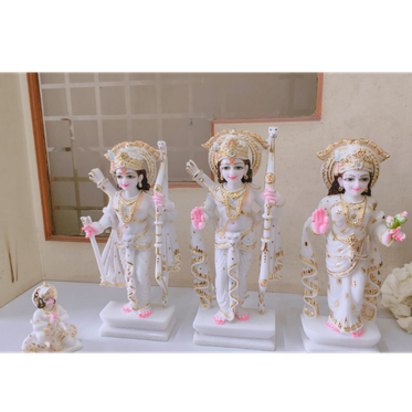 Ram Darbar Marble Idol with Sita, Lakshman & Hanuman