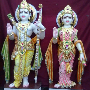 Ayodhya’s Divine Couple – Marble Murti
