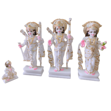 Ram Darbar Marble Idol with Sita, Lakshman & Hanuman