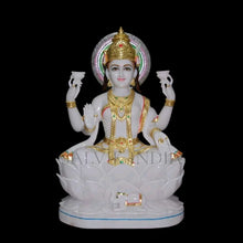 Makrana White Marble Lakshmi Murti – Handcrafted Laxmi Idol