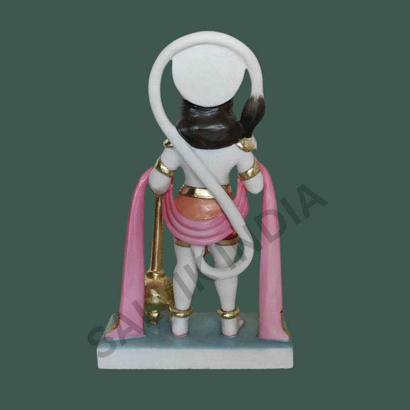 Hanuman Idol for Home – Handcrafted Makrana Marble Hanuman Murti