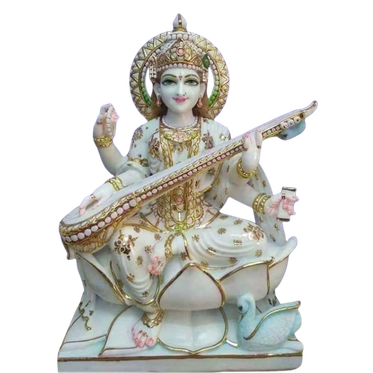 Veena Vadini Saraswati – Handcrafted Marble Idol