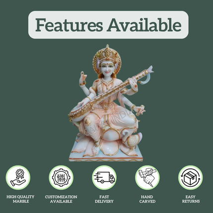 Saraswati Marble Statue 1