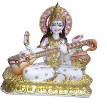 Saraswati Mata marble murti handcrafted in white marble