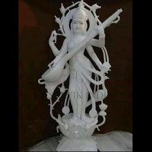 Standing Saraswati marble idol for home temple