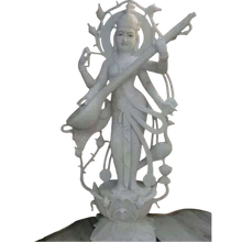 Standing Saraswati marble idol for home temple