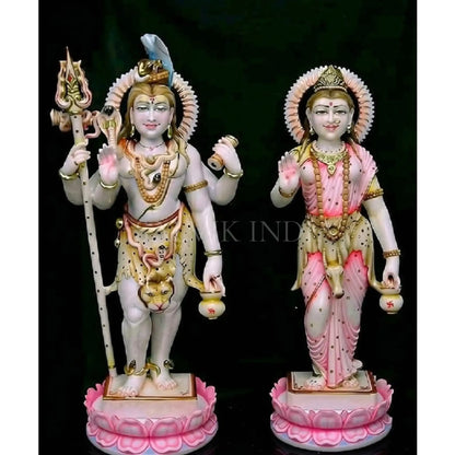 Marble Shankar Parvati Statue – Handcrafted Shiv Parvati Murti