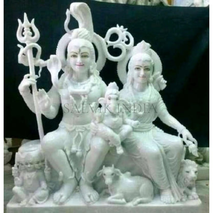 Marble Shiv Parivar – Handcrafted Marble Family Murti