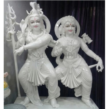 Marble Standing Lord Shiva Parvati Statue – Handcrafted Idol