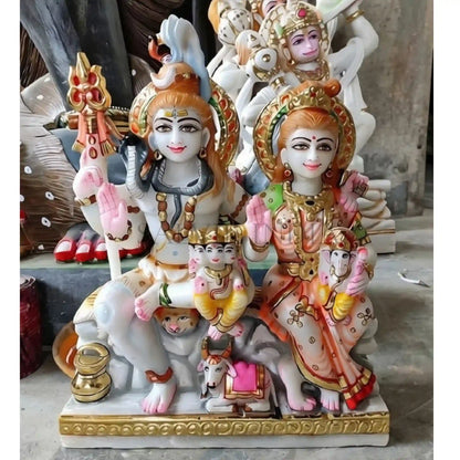 Marble Shiv Ji Parvati Ji Statue – Handcrafted Shiva Murti