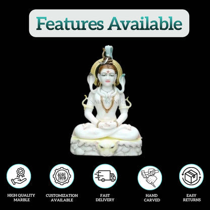 Marble Shiva Statue – Handcrafted Lord Shiva Idol