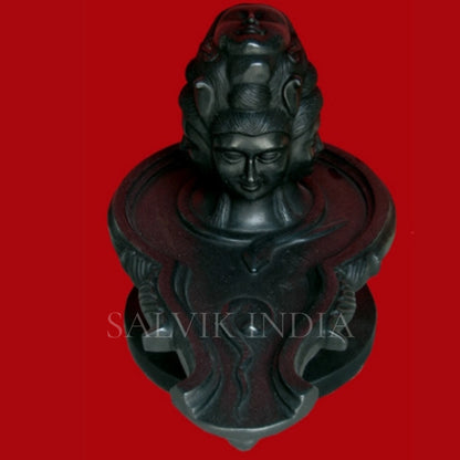 Black Stone Panchmukhi Shivling Statue for Home Temple