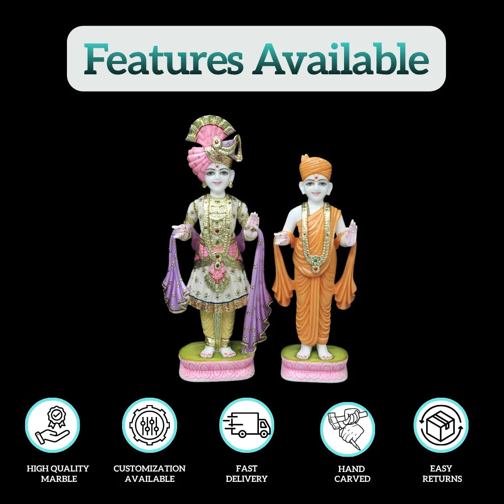 white marble Swaminarayan Murti made in Jaipur