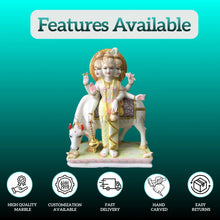 Marble Dattatreya Idol 18 Inch | Handcrafted Makrana Marble Statue