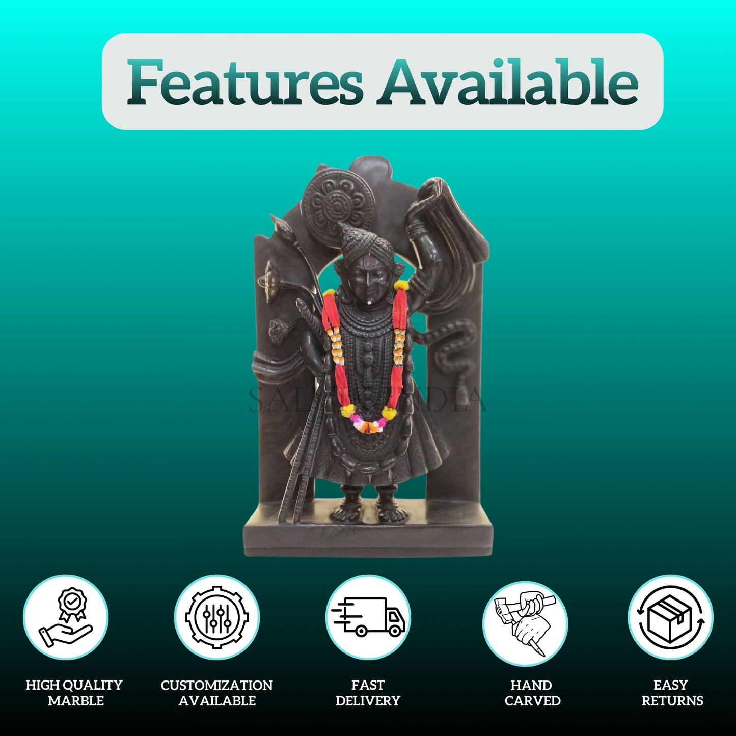 Black Marble Shrinathji Statue