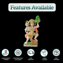 Buy Sanjeevani Hanuman Marble Idol | Hand-Painted Makrana Marble Sculpture