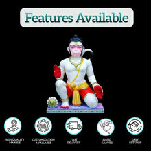 Buy Bajrangbali Marble Idol in Chowki Pose for Home Mandir