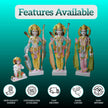 Handcrafted Marble Ram Darbar Idol Set for Home Mandir – 12 Inch