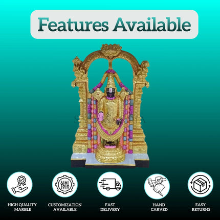 Venkateswara Marble Murti – Handcrafted Balaji Marble Statue