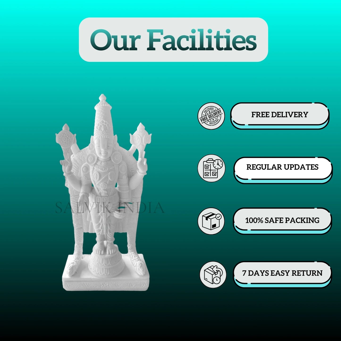 Premium Tirupati Marble Murti – Handcrafted Makrana Marble Idol
