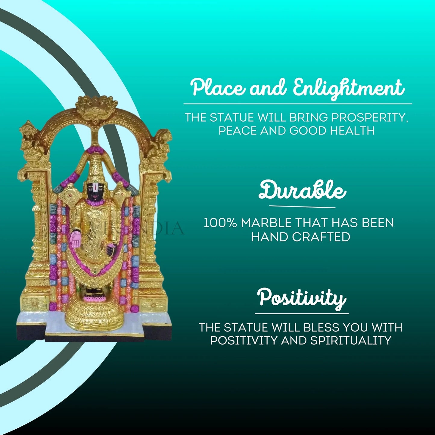 Venkateswara Marble Murti – Handcrafted Balaji Marble Statue