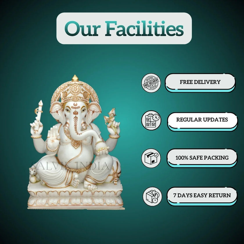 Salvik India Ganesh Murti Facilities – Free Delivery, Safe Packing, Regular Updates, Easy Return Policy