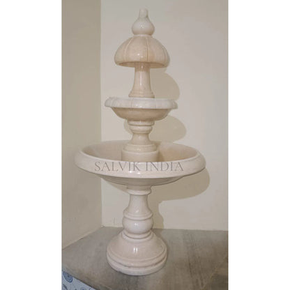 White Marble 3 Tier Garden Fountain 4ft
