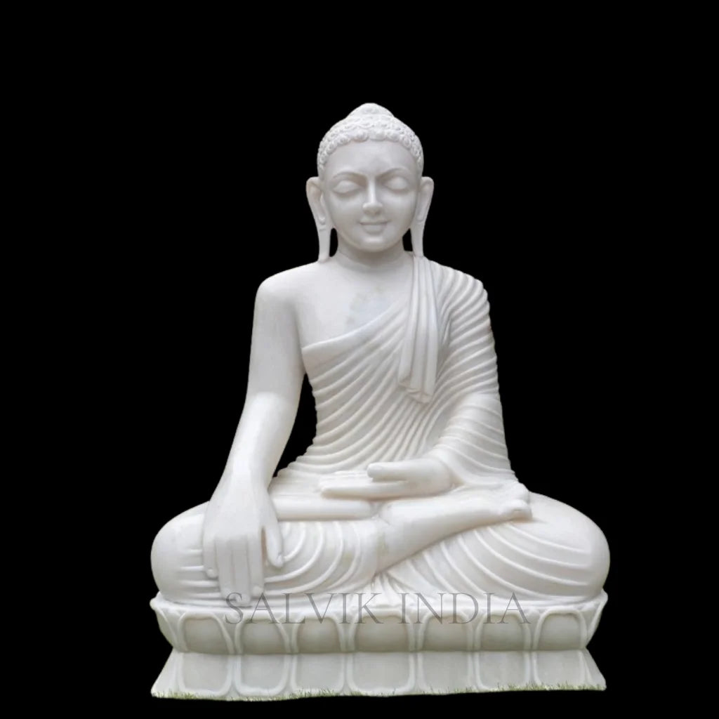 White Marble Buddha Statue 6 Inch for Home Temple