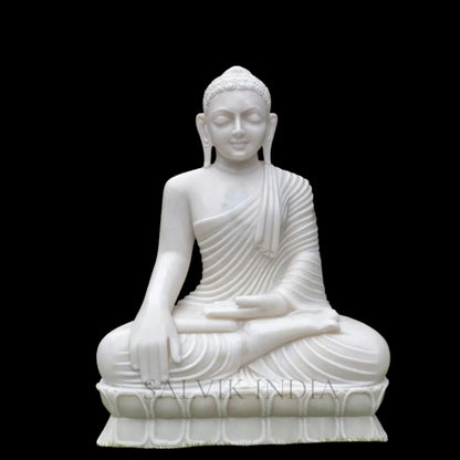 White Marble Buddha Statue 6 Inch for Home Temple