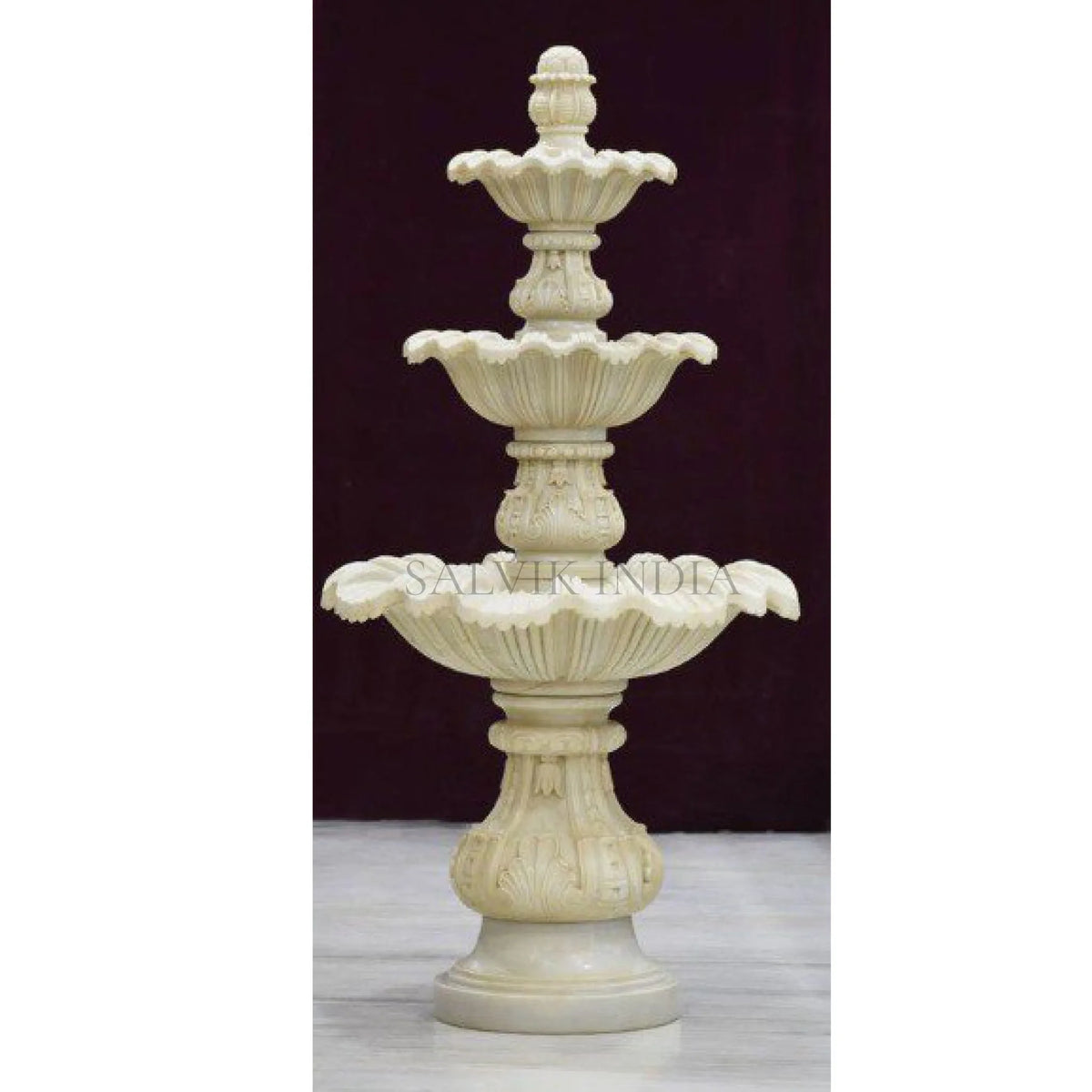 White Marble Courtyard Fountain 6ft