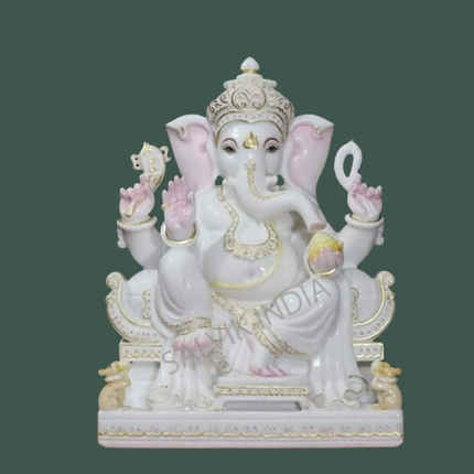 White Marble Ganesh Murti 