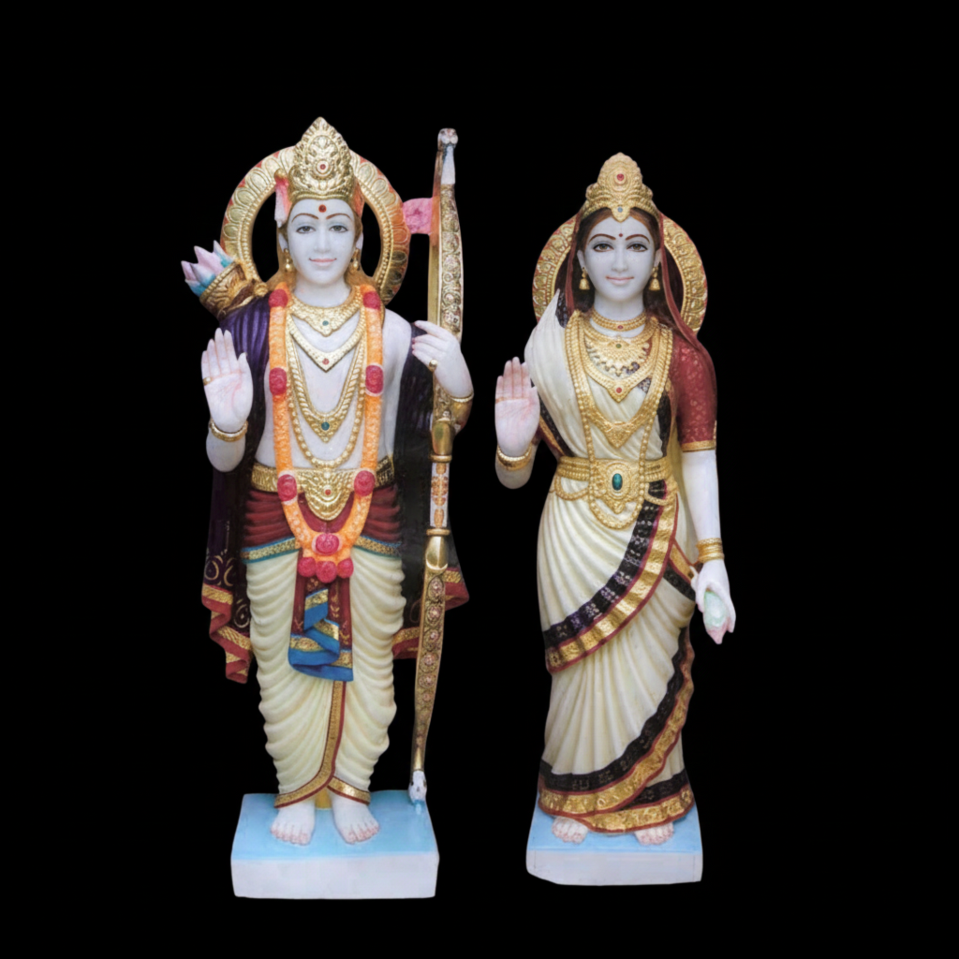 White Marble Ram Sita Idol for Home Temple