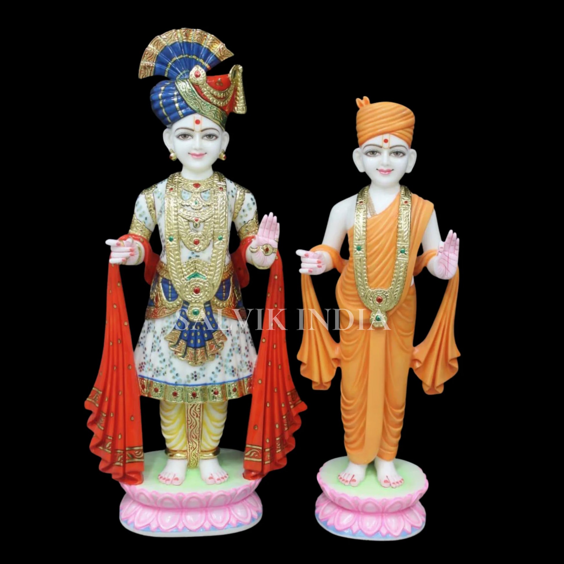 White Marble Swaminarayan Statue 2 Feet for Home Mandir