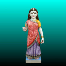White Marble Veer Bai Statue for Home Temple