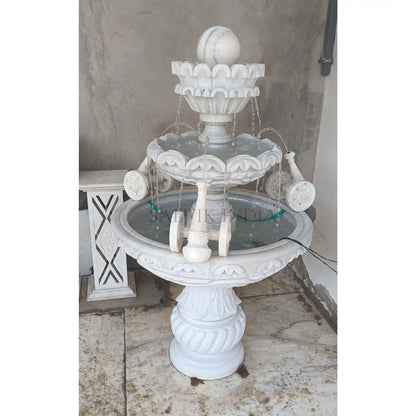 White Marble Victorian Fountain 7 Ft