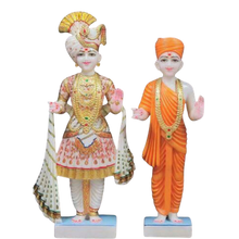 Akshar Purushottam Maharaj marble murti with Gunatitanand Swami