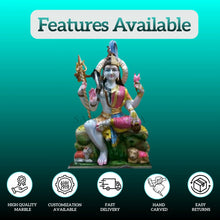 Front view of Ardhanarishwar Marble Murti