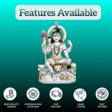 Side view of Ashirwad White Marble Lord Shiva Statue