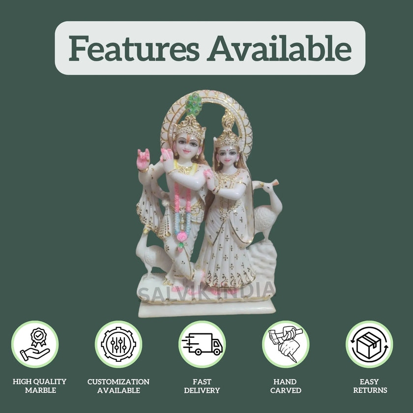 Radha Krishna Marble Statue – Handcrafted Marble Murti