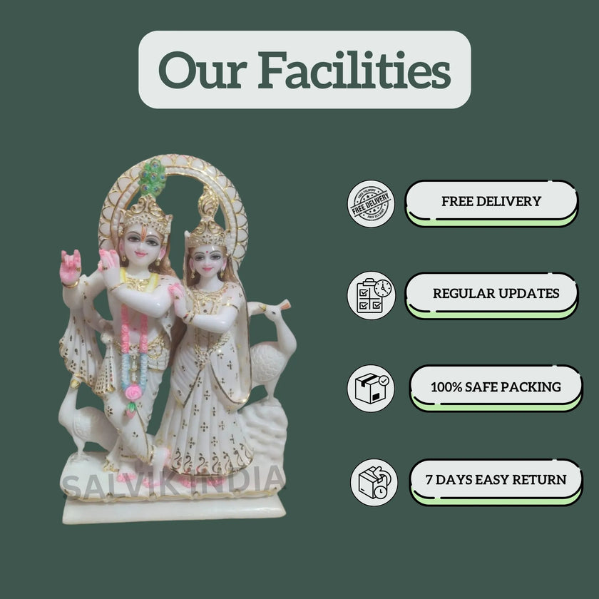 Radha Krishna Marble Statue – Handcrafted Marble Murti