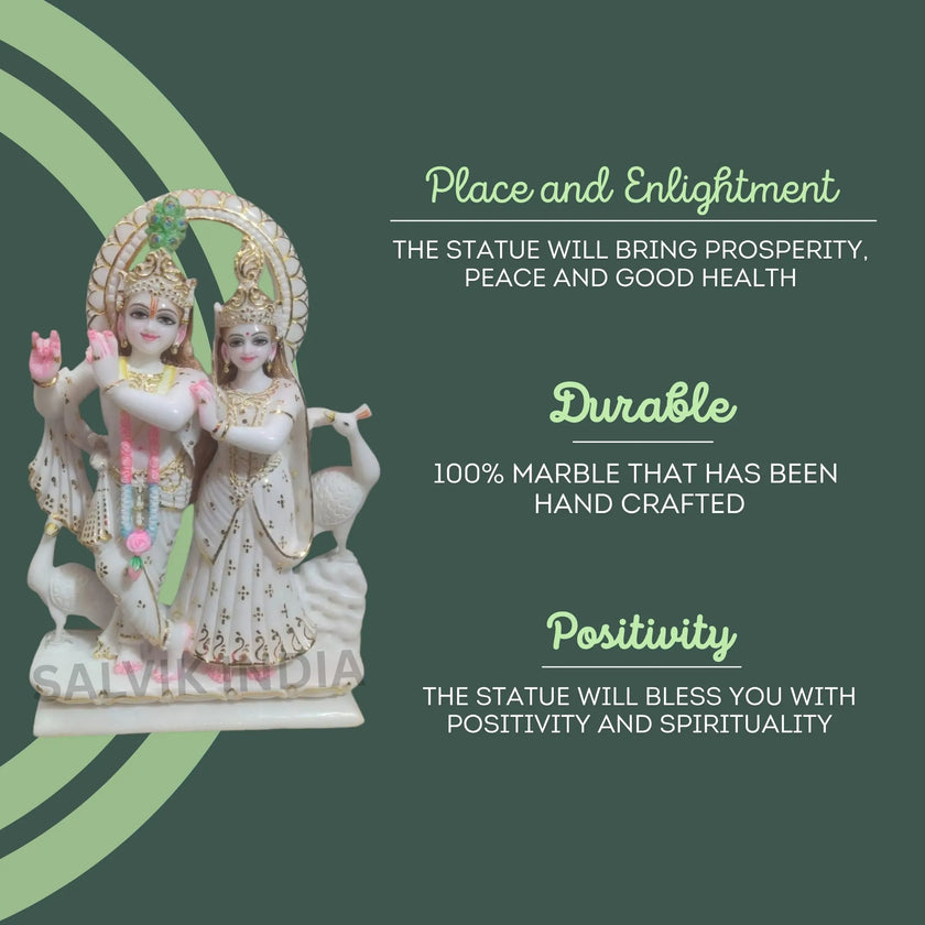 Radha Krishna Marble Statue – Handcrafted Marble Murti