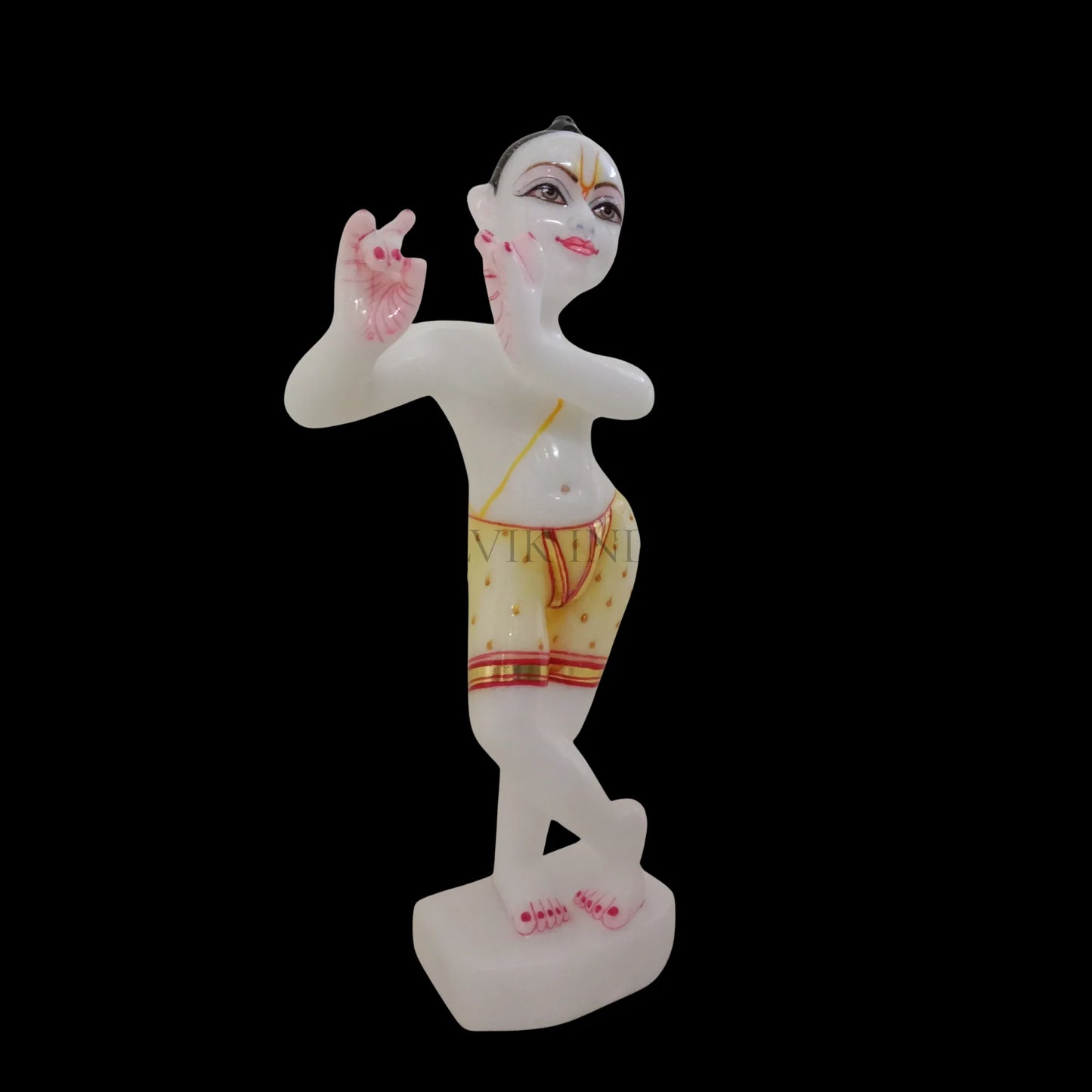 Handcrafted detailing on Bal Gopal Kanha Ji marble idol