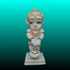 Bal Hanuman Ji marble idol with gada cute baby hanuman sculpture hand-painted Makrana marble