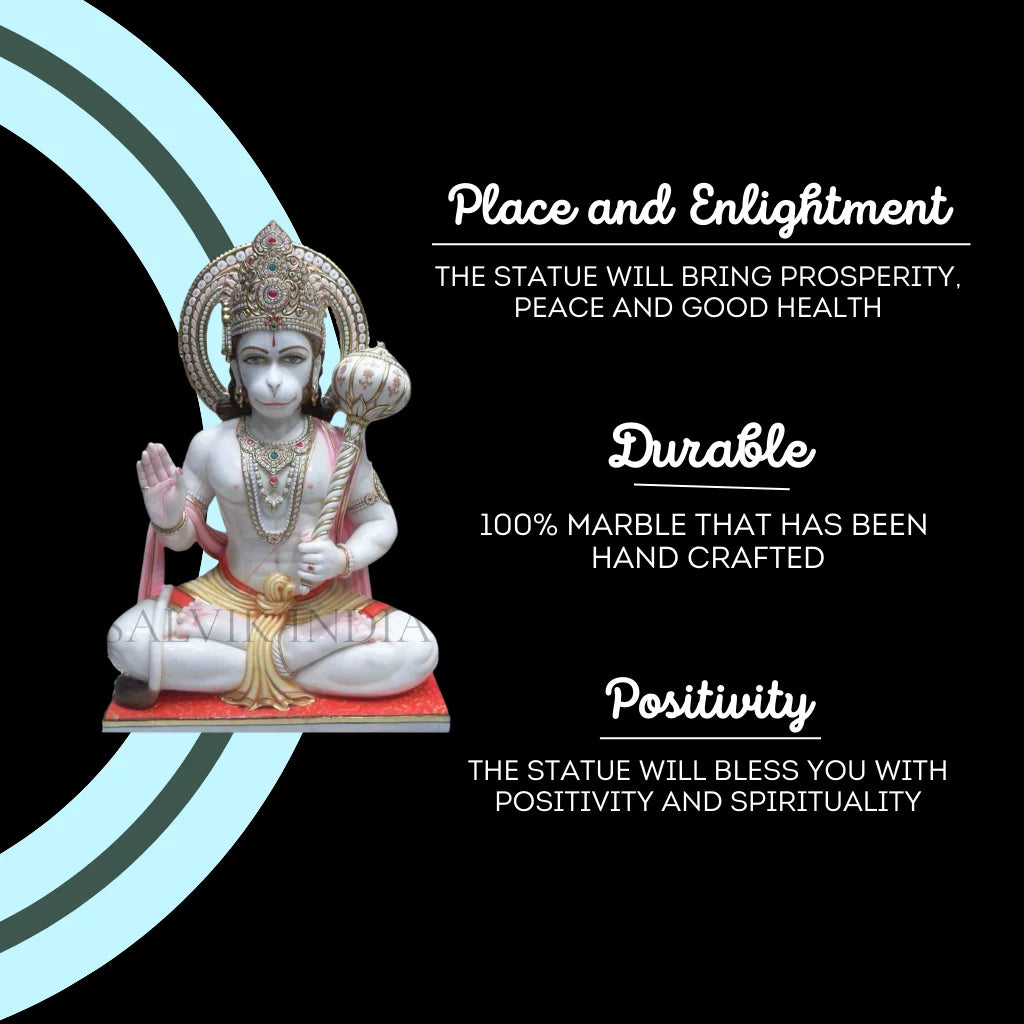 Benefits of Hanuman Marble Murti – Prosperity, Durability, Positivity, Handcrafted Makrana Marble