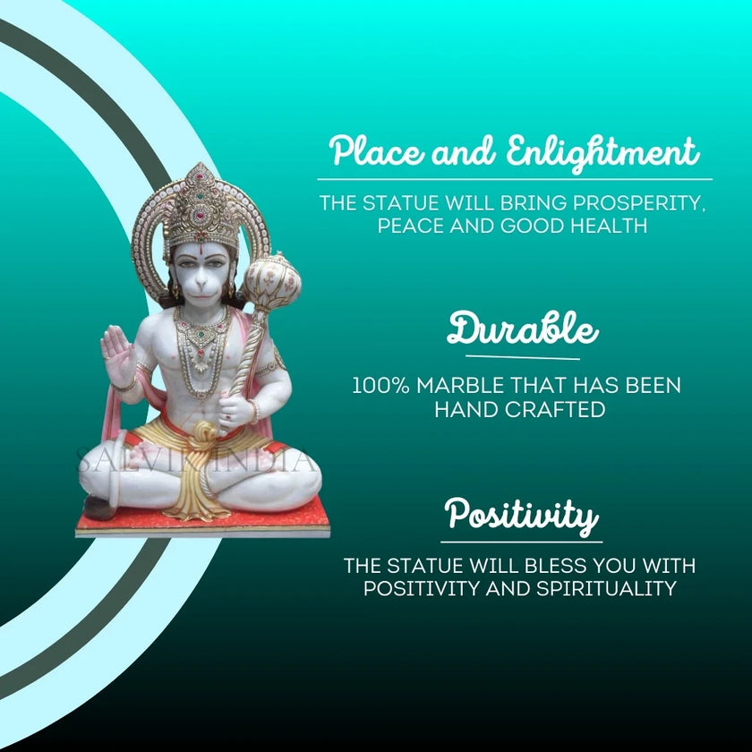 Benefits of Hanuman Marble Murti – Prosperity, Durability, Positivity, Handcrafted Makrana Marble