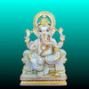 Bhagwan Ganesha Ji white marble statue with blessing posture