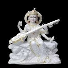 Big marble Saraswati murti for school temple installation