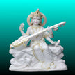 Big marble Saraswati murti for school temple installation