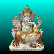 Big size white marble Ganesh statue with blessing posture for home entrance